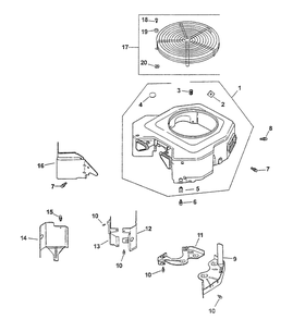 Kohler Blower Housing And Baffles Diagram and Parts List for 3654 53AB5B8K100-ZT54 Cub Cadet Lawn Mower